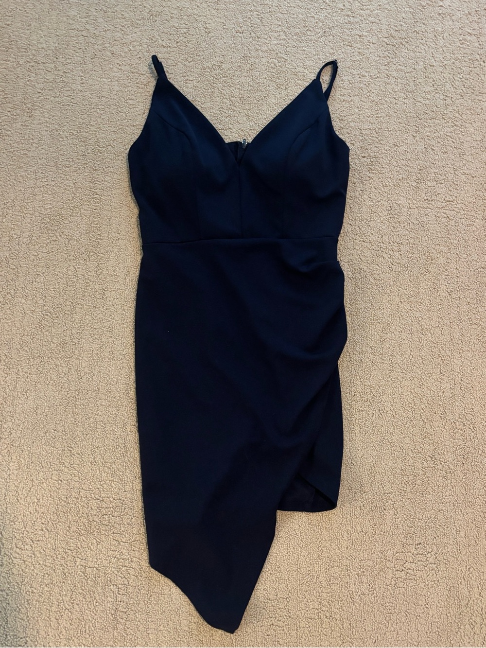 Junior girls Navy Asymmetric Slip Dress